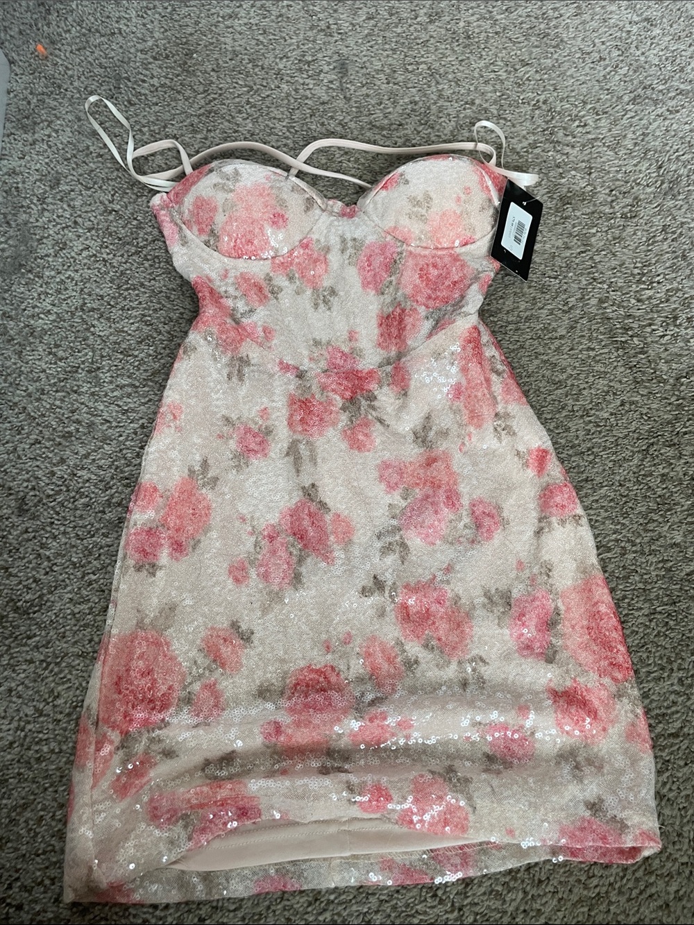 Bella D. Light Pink Satin Ribbon Tag Detail